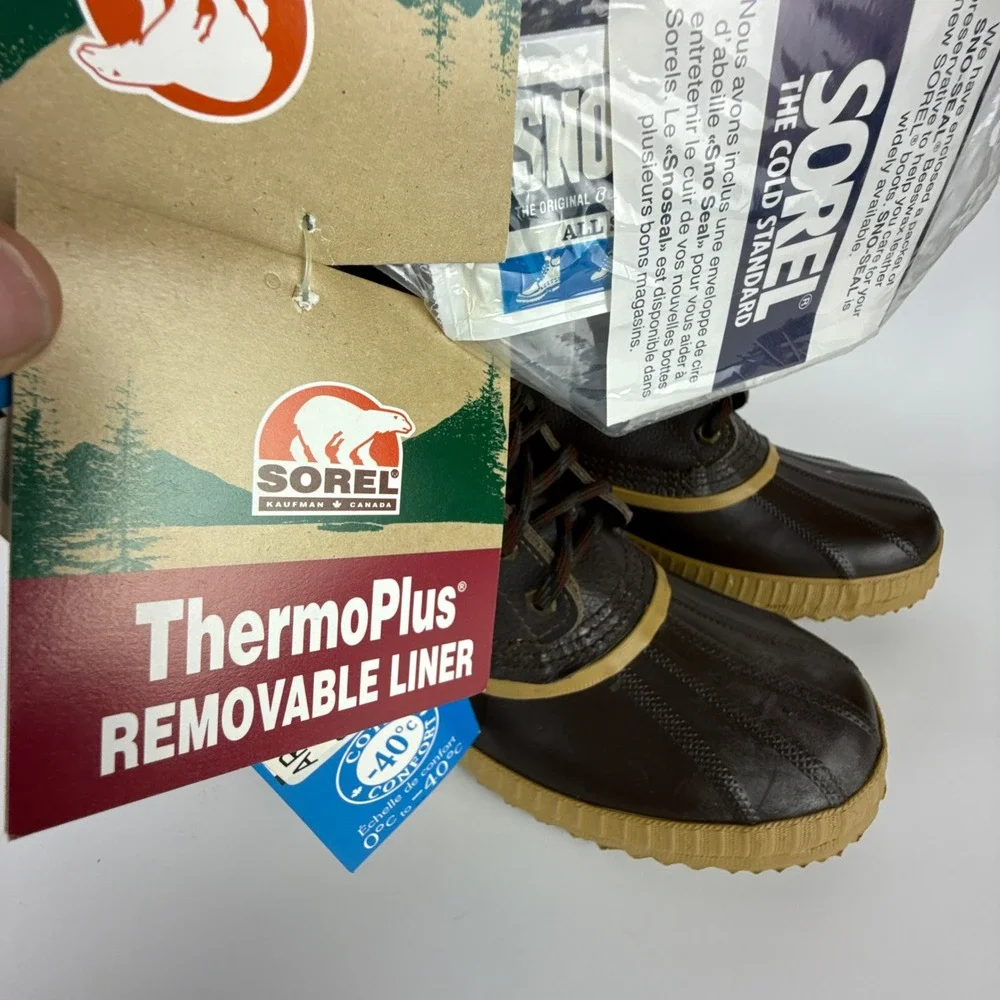 Vintage Sorel Caribou Winter Snow‎ Boots Mens 7 Arctic Pac Chocolate  Canada New